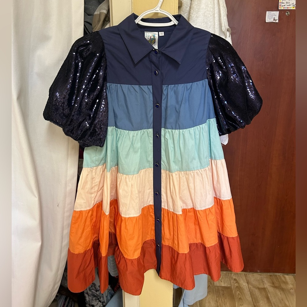 Queen of Sparkles Color Block Dress
